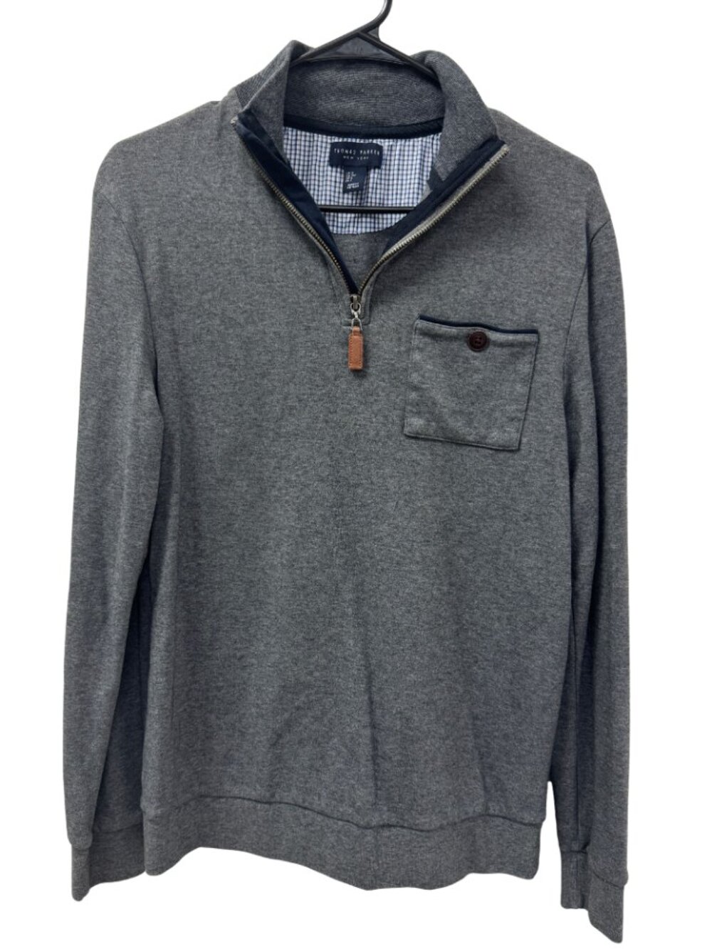Thomas Parker | Gray Quarter Zip Pullover Sweater | Men's Small